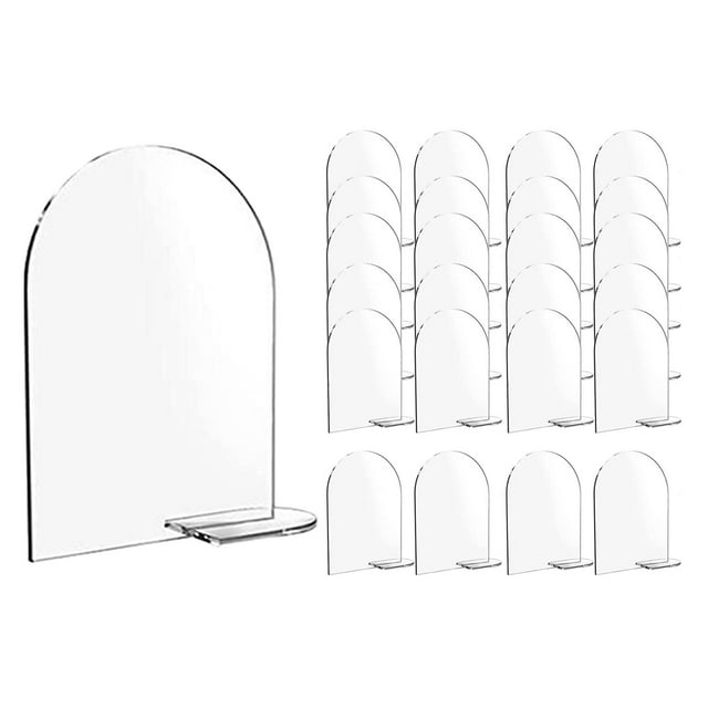 Guardoinrt 11x Charming Acrylic Sign Holders Blank Stand 4x6 Large Displaying Table Numbers At Events Parties Banquets Restaurants