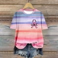 thumbnail image 4 of Shorts pour Femmes, Blouses pour Femmes, Mode Blouses Décontractées pour Femmes Col Rond T-Shirt Imprimé Manches Courtes, 4 of 5