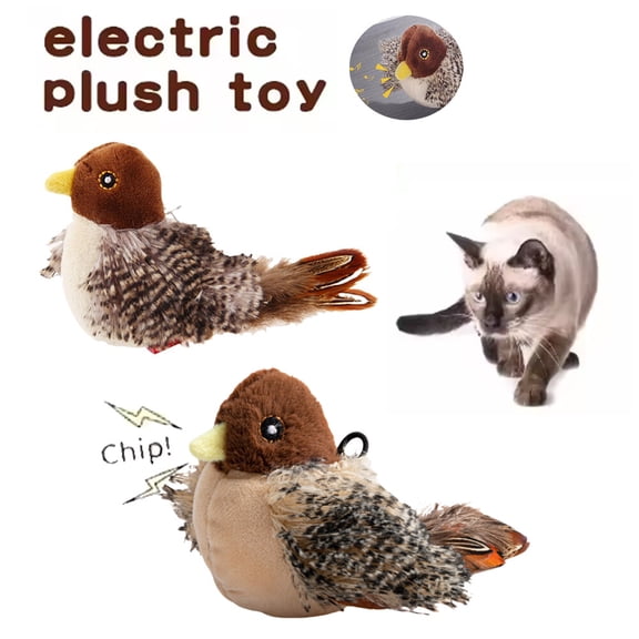 2 Chirping Bird Cat Toy Interactive Cat Toy Bird Chirp Tweet Exercise Toy