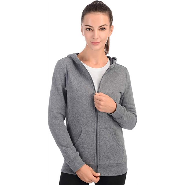 Chaqueta con capucha y cremallera completa para mujer Sudadera térmica de peso medio de polar Sudadera con capucha de manga larga Adepaton WMZL-96-2