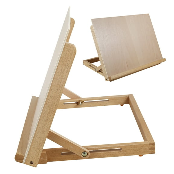 Ikoopy Large Drawing Board Easel Solid Beech Wood Tabletop Painting Easel with Smooth Surface Adjustable Angle Art Easel Folding Drawing and Sketching Board for Artists Beginners Student