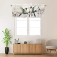 thumbnail image 2 of Hummingbird Valance Rod Pocket Window Curtain for Kitchen Spring Botanical Floral Green Leaves Bird Privacy Window Valances for Living Room Kitchen 54 by 18 in, 1 Panel, 2 of 6