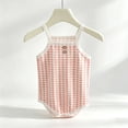 thumbnail image 2 of biudgviw Baby Girl Clothes Breathable Plaid Camisole Bodysuit Newborn Infant Outfit Button Front Sleeveless Casual Onesies(Pink,12-18 Months), 2 of 7