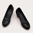 thumbnail image 2 of Pennysue Women's Low Chunky Heel Pumps Black Closed Toe Shoes 8M, 2 of 7