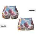 thumbnail image 6 of Workout Shorts Women, Fantasy Floral Pink Landscape Biker Shorts for Women Running Gym Spandex Shorts Tummy Control, 6 of 8