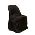 thumbnail image 1 of 1 Pc, Economy Polyester Folding Chair Cover - Black For Wedding Or Special Occasion Decor, 1 of 1