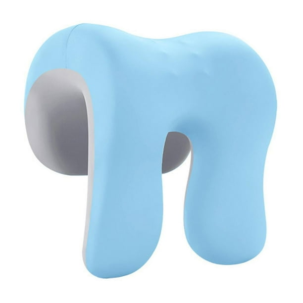 Almohada para la siesta, reposacabezas, almohada para el cuello, ligera, extraíble, transpirable, con memoria. Azul grisáceo