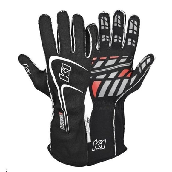 K1 RaceGear Glove Track1 BlackMedium SFI 5 23-TR1-N-M