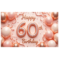 thumbnail image 4 of Floral Design Birthday Banner Glitter Numbers Decorative Balloons Birthday Celebration Banner for 60th Birthday Party Indoor Celebration Decoration, 4 of 6
