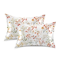 Yayeee Pillowcase Standard Size Set of 2 Satin Wrinkle Resistant Pillow Case, Small Floral Pattern