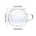 thumbnail image 3 of Forestwhale Double Walled Glass Coffee Mugs 5oz Insulated Clear Coffee Cups with Handle Cappuccino Mug for Espresso Latte Americano Tea Bag Beverage Heat & Cold Resistant, 3 of 6