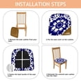 thumbnail image 4 of Blue and White Pioneer Flower Seat Covers for Dining Room Chairs Set Of 4,Stretch Printed Washable Chair Seat Cover with Elastic Ties and Button,Removable Waterproof Couch Cushion Covers, 4 of 6
