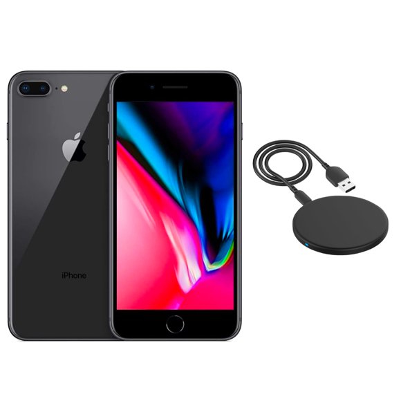 Refurbished Apple iPhone 8 Plus A1864 (Fully Unlocked) 64GB Space Gray (Grade A+) w/ Wireless Charger