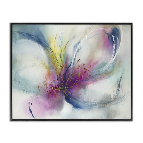 Stupell Industries Contemporary Abstract Floral Butterfly Shape Black Framed Giclee Art, 14 x 11, by K. Nari