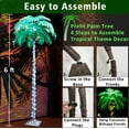 thumbnail image 5 of ZXNYH 5FT LED Lighted Palm Tree with Coconuts Outdoor Artificial Palm Tree Prelit Christmas Tree Tropical Palm Tree Lights for Home Patio Pool Hawaiian Luau Jungle Party Tiki Bar Indoor Decoration, 5 of 5