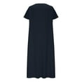 thumbnail image 6 of CHGBMOK Womens Summer Dresses Fashion Summer Solid Color Short-sleeved V-neck Casual Dress Sizes S-5XL, 6 of 6