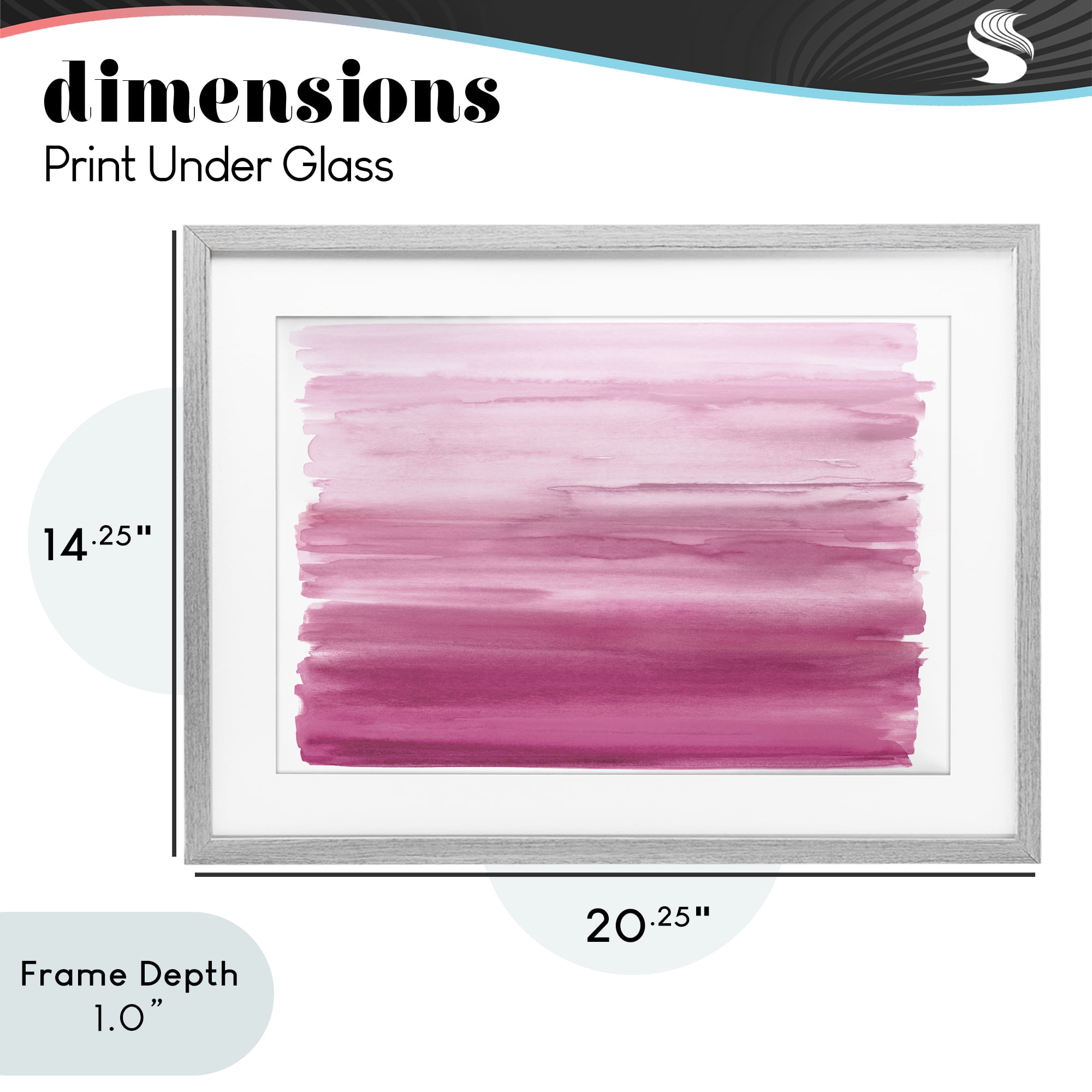 Stupell Industries Ombre Pink Blush Gray Framed Print Under Glass, design by Allie Corbin