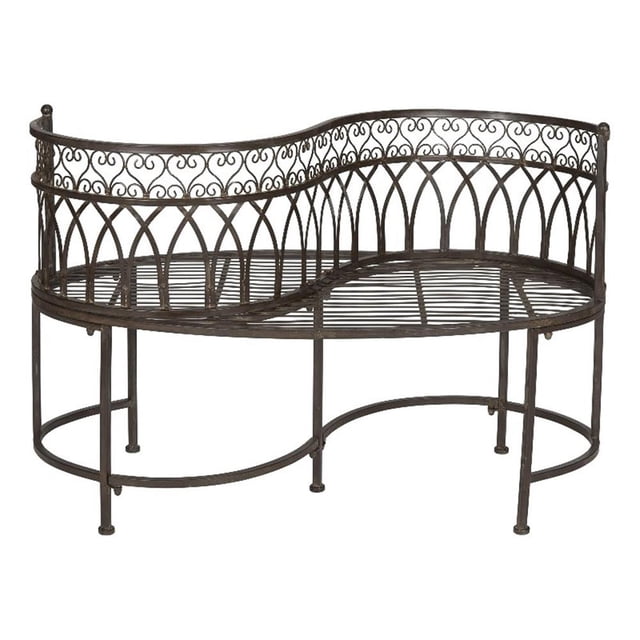 Pemberly Row Kissing Bench for Porch or Garden with Decorative Style