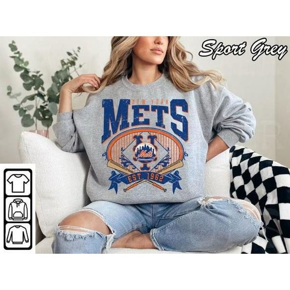 Vintage New York Sweatshirt, New York Baseball Shirt, Sport Grey Color, Size S