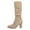 Beige, variant on Rokment Womens Slouch Knee High Dress Boots 2025 Fall Winter Fashion Suede Pointed Toe High Heels Mid Calf Tall Boots Beige Size 6.5