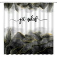 thumbnail image 2 of Get Naked Marble Shower Curtain Grey Gold Marble Texture with Funny Quotes Watercolor Luxurious Modern Fabric Bath Decor into an Artistic Haven Includes Hooks (Gray), 2 of 6
