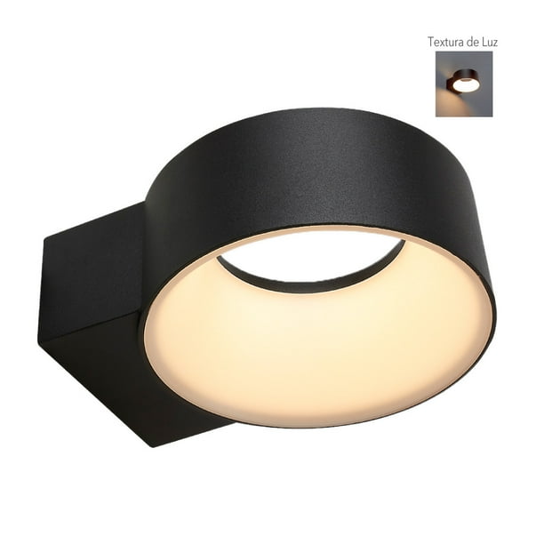 Lampara Sobreponer En Muro Exterior Negro 8w Luz Suave Cálid Tecnolite