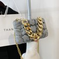 thumbnail image 1 of Bolso bandolera con entramado de PU para mujer, bolso informal plisado de color sólido (gris) Tmvgtek Para estrenar, 1 of 5