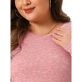 thumbnail image 5 of DARING DIVA Plus Size Casual V Neck T Shirts Flowy A-Line Dress 1X Pink, 5 of 6
