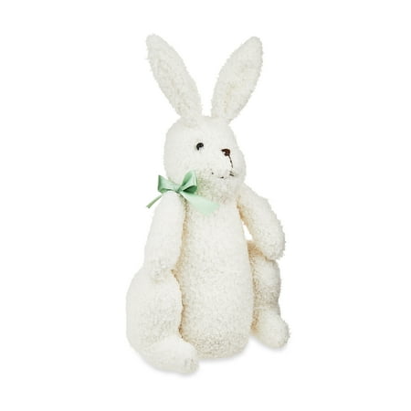 Easter Curly White Bunny Sherpa Tabletop Decoration, by Way To Celebrate