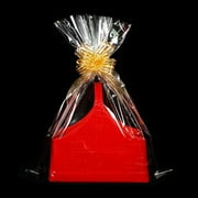 Bolsas de regalo de celofán de 18 x 25 pulgadas, bolsas de plástico transparente con lazos para regalos, cestas de regalo, envoltura de regalo (20 unidades de 1.4 pulgadas de grosor)