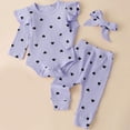 thumbnail image 2 of masbird Newborn Baby Girl Clothes Long Sleeve Romper Onesie Daisy Pants Infant Outfit with Headband 0 3 6 12 18 24 Months,Light Purple,9-12 M, 2 of 6