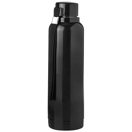 

diollo Stainless Steel Water Bottle with Inner Steel & Outer Plastic PU Insulation 700 ml Black