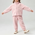 thumbnail image 4 of Cethrio Girls Fleece Pajama Sets Long Sleeve, Crew Neck Comfy 2 Piece Girls' Sleepwear Pink Size 7-8 T, 4 of 6