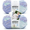 Bernat Baby Blanket Yarn - Big Ball 10.5 oz - 2 Pack with Pattern Cards in Color Posy Purple