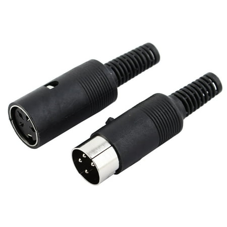 Unique Bargains 2pcs Black DIN 4 Pin Male & Female Straight Audio Adapter AV Connector price history on PriceWatchPro