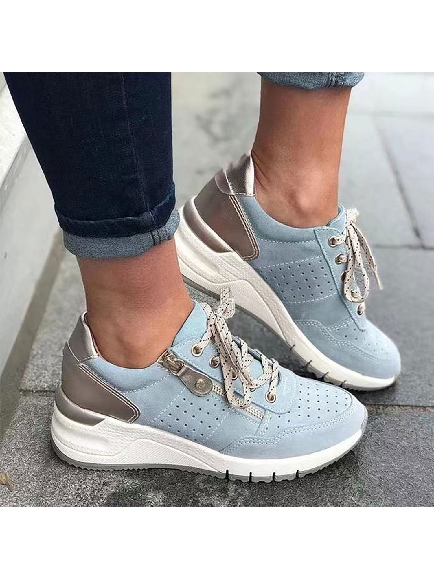 Women Casual Mesh Walking Shoes Nevera Platform Lightweight Sandals Wedges Loafers Fitness Sneakers Mary Jane Shoes 