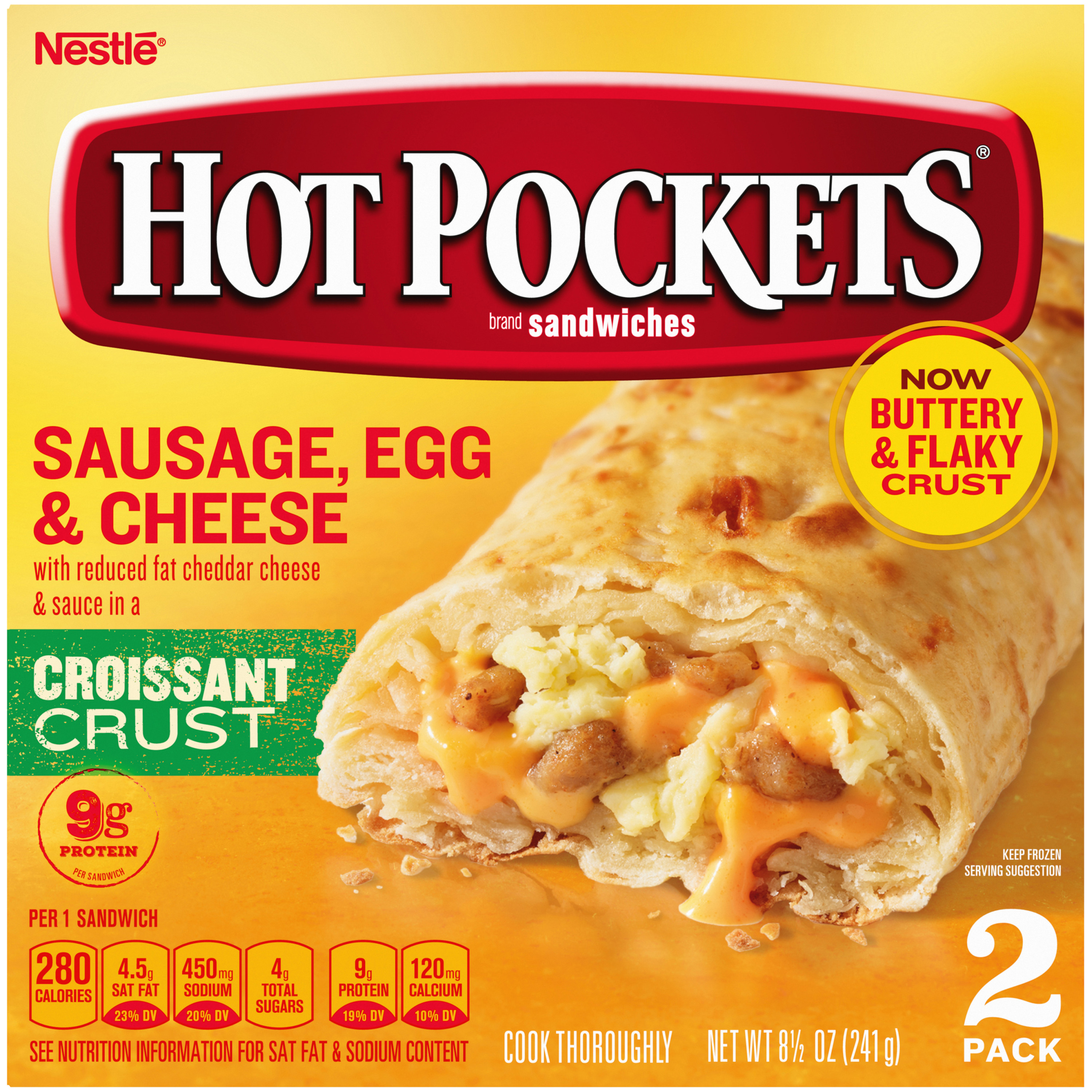 Hot Pockets Sausage, Egg & Cheese Croissant Crust Breakfast Sandwiches