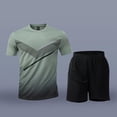 thumbnail image 2 of Gyexs Men's 2 Piece Shirts Shorts Sets Zipper Pockets Quick Drying Gym Athletic Clothes Workout Running Sets Summer Casual Outfits Green, Size M, 2 of 4