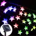 thumbnail image 2 of Luces de cadena con energía solar, luces de cadena de estrellas solares para jardín Luces de cadena de estrellas solares características mejoradas, 2 of 7
