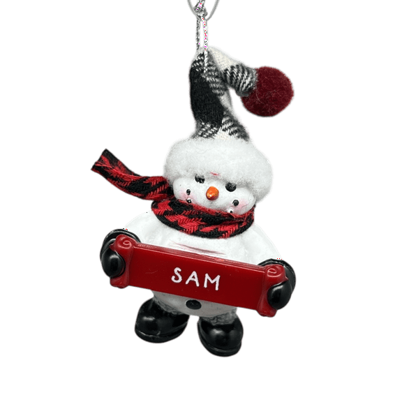 Cozy Snowman Ornament - Sam