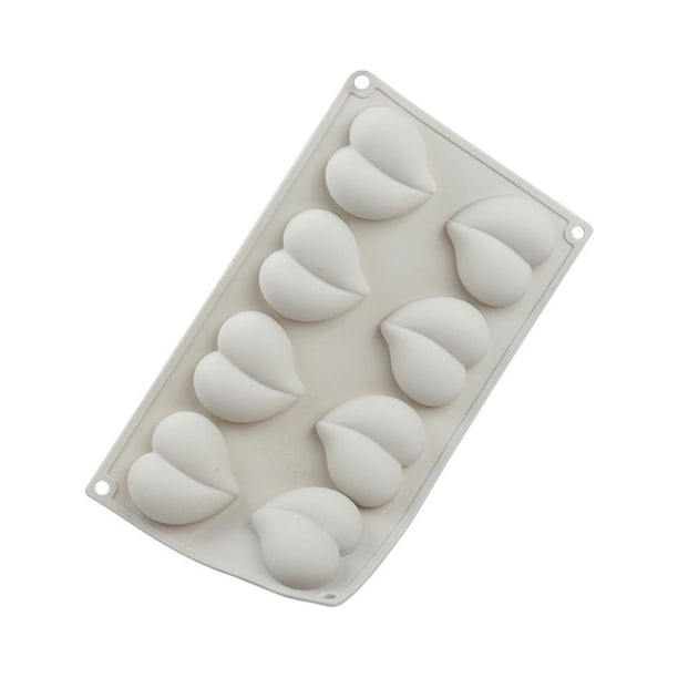 Inteprter Molde de silicona con forma de corazón de 8 cavidades, pastel de Hotel de vacaciones, pudín de Mousse de Chocolate, molde para hacer Herramientas y accesorios para hornear
