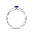 thumbnail image 2 of ANGARA Lab Grown Nature-Inspired Blue Sapphire Floral Engagement Ring in 14K White Gold for Women (Size-7x5mm) | Anniversary, Jewelry Gift for Women | Lab Grown Blue Sapphire Ring, 2 of 8