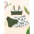 thumbnail image 4 of Miaeowve Ensemble Bikini 3 Pcs pour Filles avec Jupe de Plage, Surf, Vert Olive 13 Ans, 4 of 5