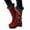 Red, variant on Women's Suede Warm Mid Calf Snow Boots Buckle Low Heel Non Slip Warm Fleece Lined Booties