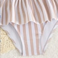 thumbnail image 6 of Bainana Girls Striped Swimwear Toddler Ruffled Sleeve Crew Neck One-Pieces Swimsuit Breathable Stretchy Little Kids Beach Vacation Pool Bathing Suit Light Pink Size 5-6 Years, 6 of 7