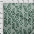 thumbnail image 2 of oneOone Viscose Jersey Dark Teal Green Fabric Leaves Block Quilting Supplies Print Sewing Fabric By The Yard 60 Inch Wide, 2 of 5