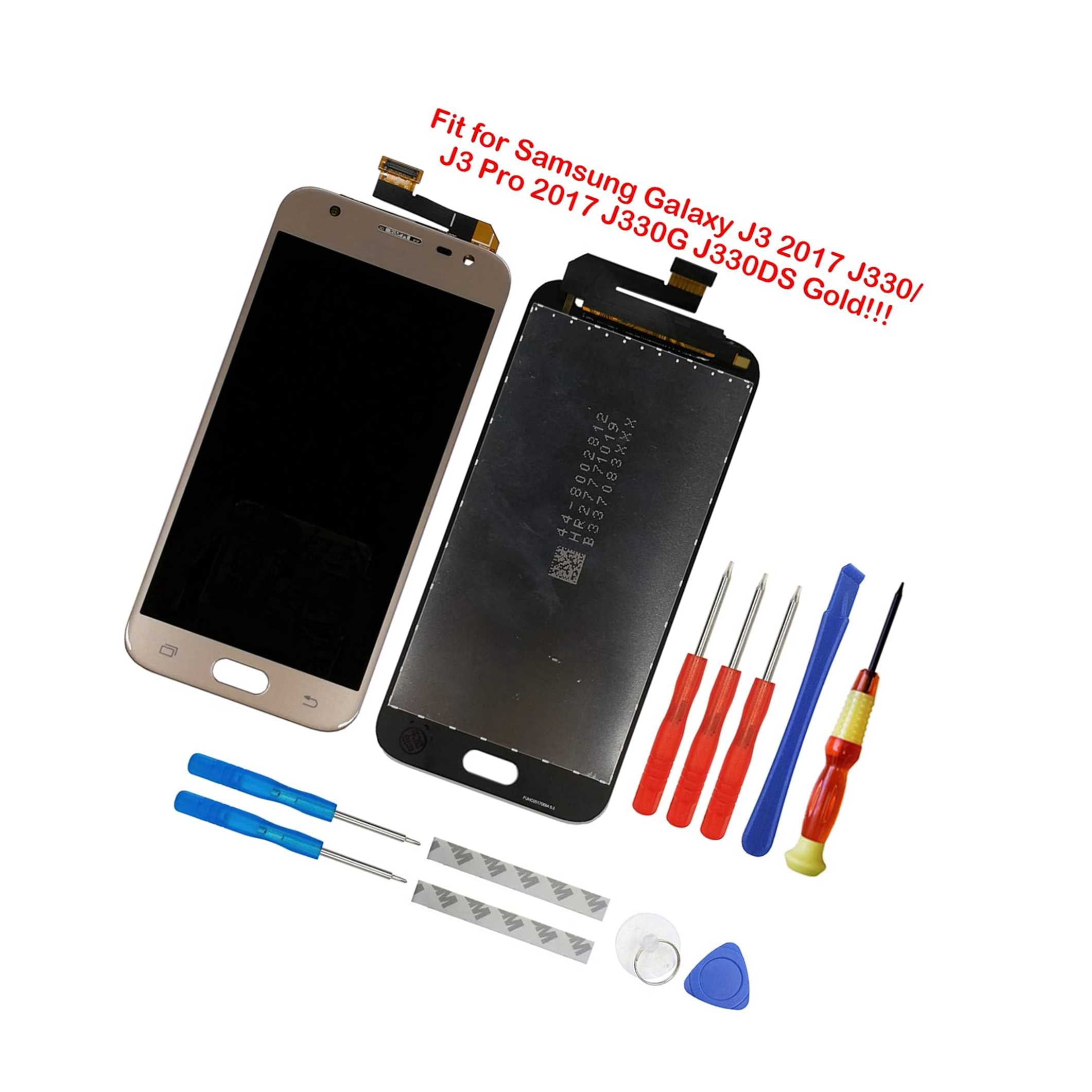 Lcd Touch Screen Compatible With Samsung Galaxy J3 17 J330 J3 Pro 17 J330 Duos J330g J330l J330f J330fn J330ds J3300 Gold Digitizer Replacement Walmart Com Walmart Com
