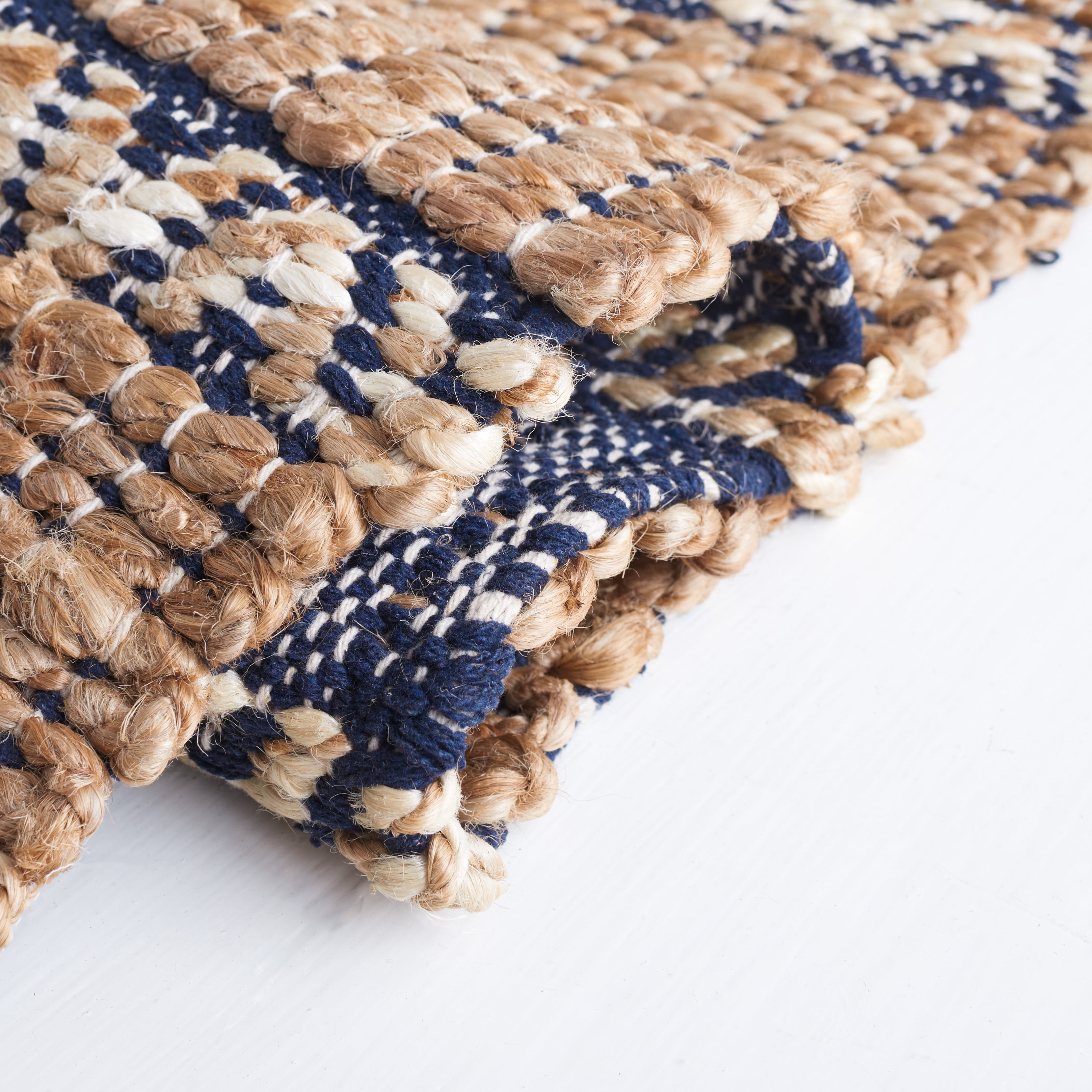 SAFAVIEH Natural Fiber Jack Striped Area Rug, Navy/Natural, 6' x 9'