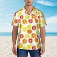 thumbnail image 5 of Uemuo Lemon Orange Printed Regular Fit Short Sleeve Casual Hawaiian Shirt for Men,Aloha shirt,Tropical shirt,Floral print shirt,Vacation Beach shirt-XX-Large, 5 of 9