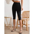 thumbnail image 4 of Women's Plus Size Solid Split Hem Capri Leggings, 4 of 6